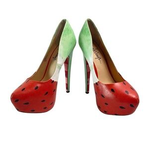 TAYLOR SAYS Retro Watermelon Platform Stiletto Jubilee Size 10